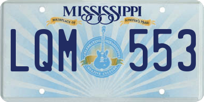 MS license plate LQM553