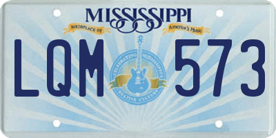 MS license plate LQM573