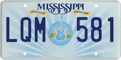 MS license plate LQM581