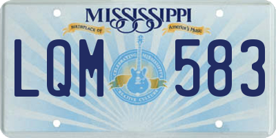 MS license plate LQM583