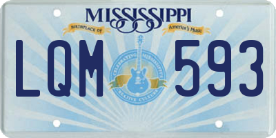 MS license plate LQM593