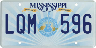 MS license plate LQM596
