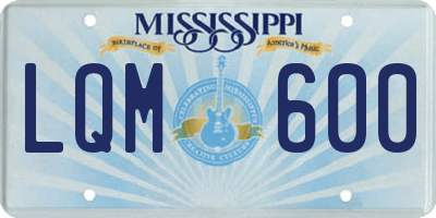 MS license plate LQM600