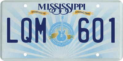 MS license plate LQM601
