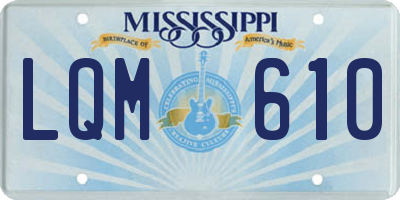 MS license plate LQM610