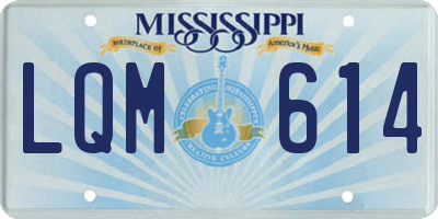 MS license plate LQM614