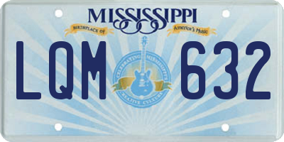 MS license plate LQM632