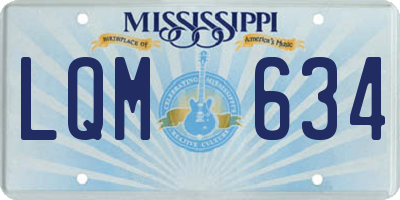 MS license plate LQM634