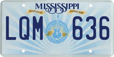 MS license plate LQM636