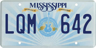 MS license plate LQM642