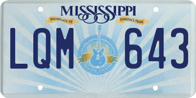 MS license plate LQM643