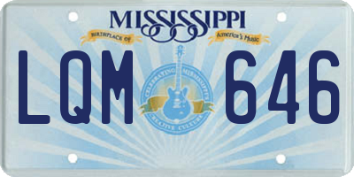 MS license plate LQM646