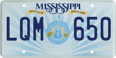 MS license plate LQM650