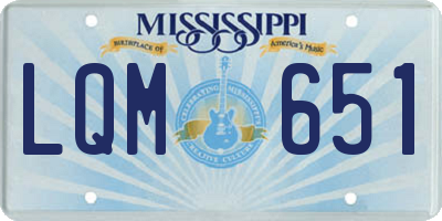 MS license plate LQM651