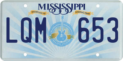 MS license plate LQM653