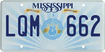 MS license plate LQM662