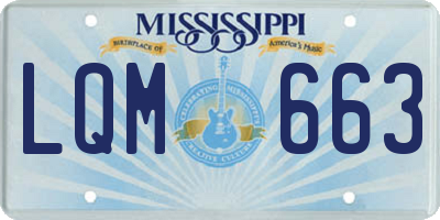 MS license plate LQM663