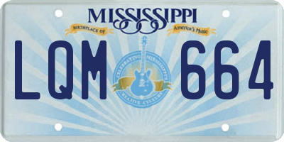 MS license plate LQM664