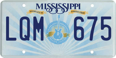 MS license plate LQM675