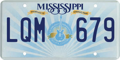 MS license plate LQM679