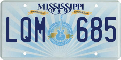 MS license plate LQM685