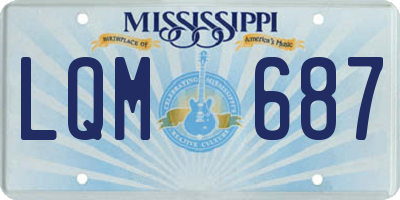 MS license plate LQM687