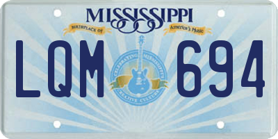 MS license plate LQM694