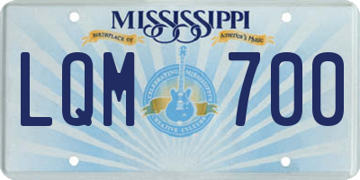 MS license plate LQM700