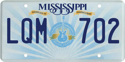 MS license plate LQM702