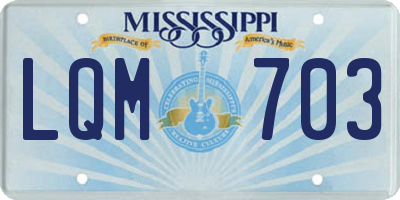 MS license plate LQM703