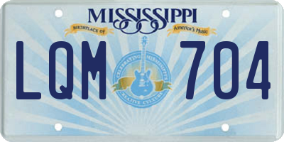 MS license plate LQM704