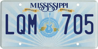 MS license plate LQM705