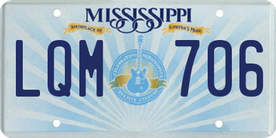 MS license plate LQM706