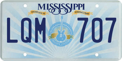 MS license plate LQM707