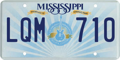 MS license plate LQM710