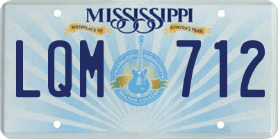 MS license plate LQM712