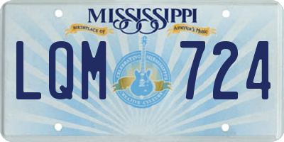 MS license plate LQM724