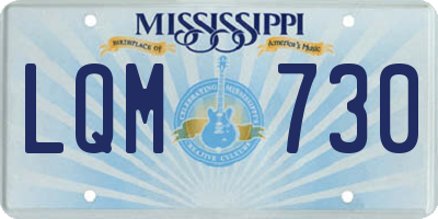 MS license plate LQM730