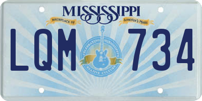 MS license plate LQM734