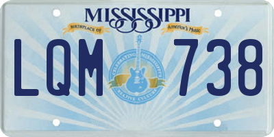MS license plate LQM738