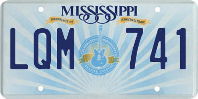 MS license plate LQM741