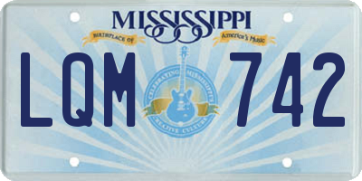 MS license plate LQM742