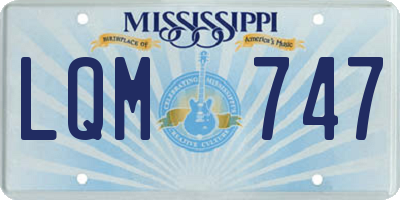 MS license plate LQM747