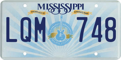 MS license plate LQM748