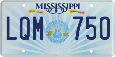 MS license plate LQM750