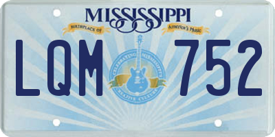MS license plate LQM752