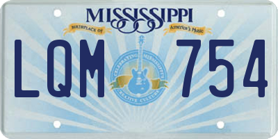 MS license plate LQM754