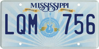 MS license plate LQM756