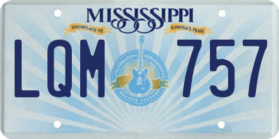 MS license plate LQM757