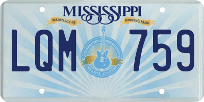 MS license plate LQM759